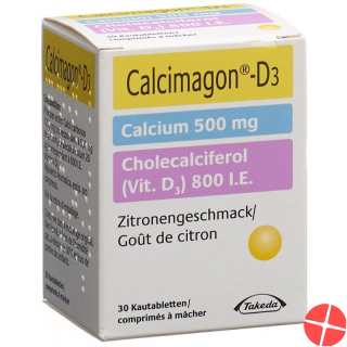 Calcimagon D3 500/800 Zitrone (o Aspar) Dose 30 Stück Calcimagon D3 500/800 Zitrone (o Aspar) Dose 30 Stück