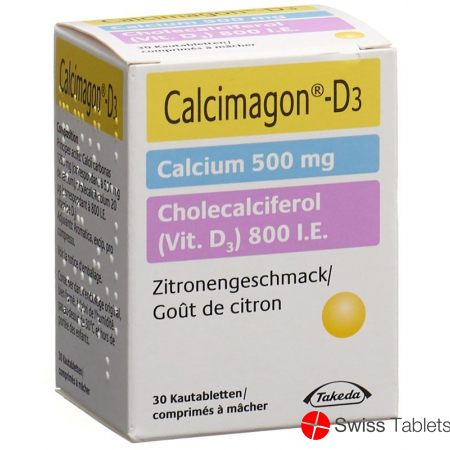 Calcimagon D3 500/800 Zitrone (o Aspar) Dose 30 Stück buy online