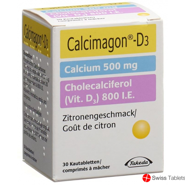 Calcimagon D3 500/800 Zitrone (o Aspar) Dose 30 Stück buy online