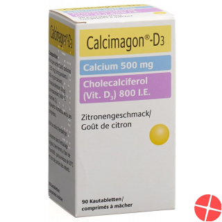 Calcimagon D3 500/800 Zitrone (o Aspar) Dose 90 Stück Calcimagon D3 500/800 Zitrone (o Aspar) Dose 90 Stück