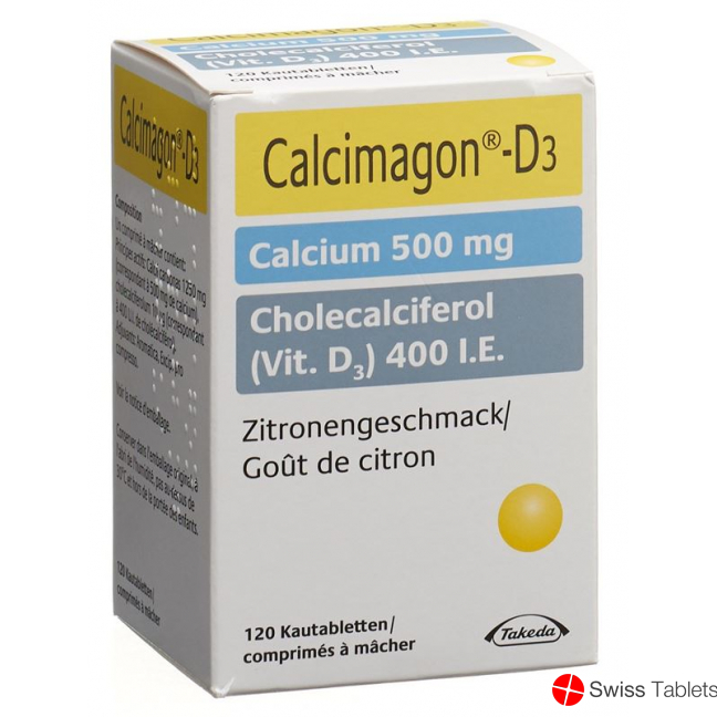 Calcimagon D3 Zitron (o Aspartam) Dose 120 Stück buy online