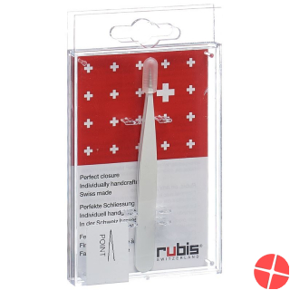 Rubis tweezers pointed white inox