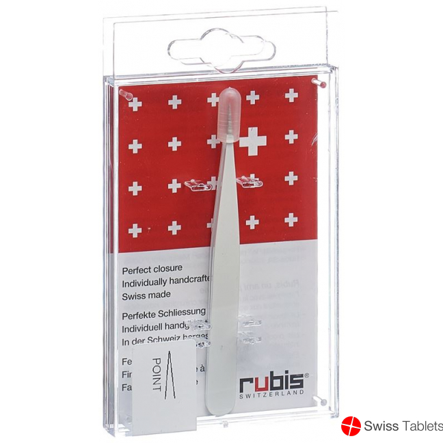 Rubis tweezers pointed white inox buy online