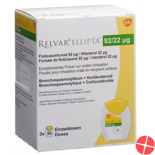 Relvar Ellipta Inh Pulver 92mcg/22mcg 3x 30 Dos