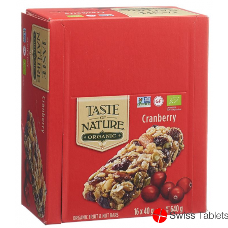 Taste Of Nature Riegel Cranberry 16x 40g buy online