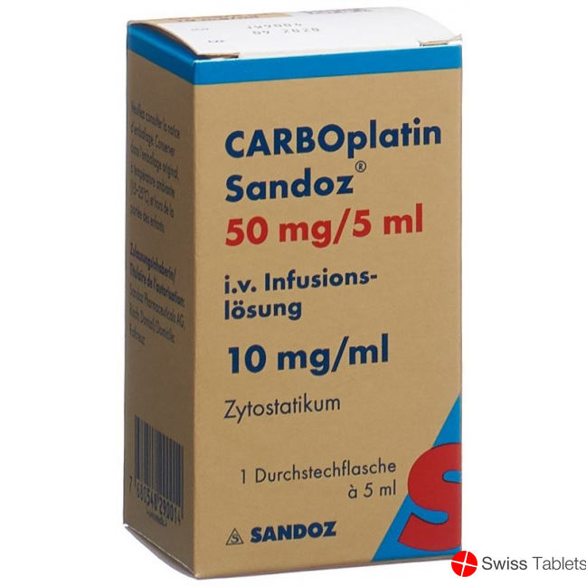 Carboplatin Sandoz Infusionslösung 50mg/5ml Durchstechflasche buy online