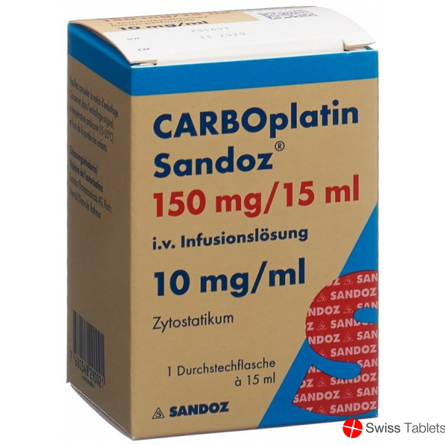 Carboplatin Sandoz Infusionslösung 150mg/15ml Durchstechflasche buy online