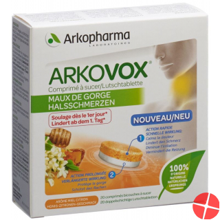 Arkovox Lutschtabletten 2-phasen Honig-Zitronen 20 Stück