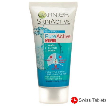 Garnier Pure Active Cleanser 3in1 Mini 150ml buy online