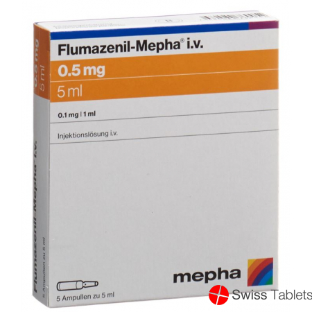Flumazenil Mepha Injektionslösung 0.5mg/5ml 5 Ampullen 5ml buy online