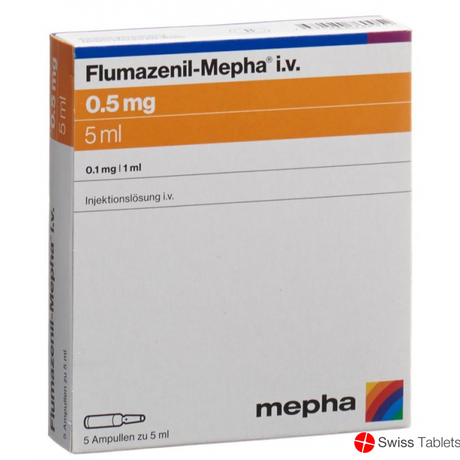 Flumazenil Mepha Injektionslösung 0.5mg/5ml 5 Ampullen 5ml buy online