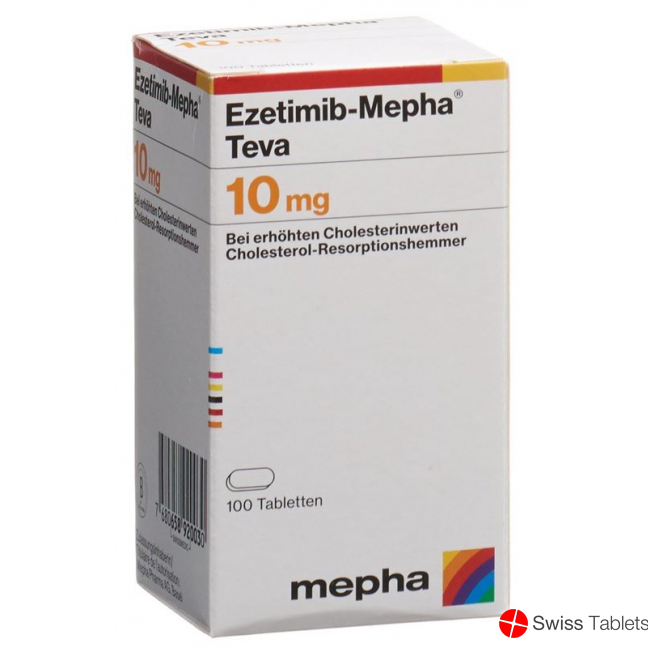 Ezetimib Mepha Teva Tabletten 10mg Dose 100 Stück buy online
