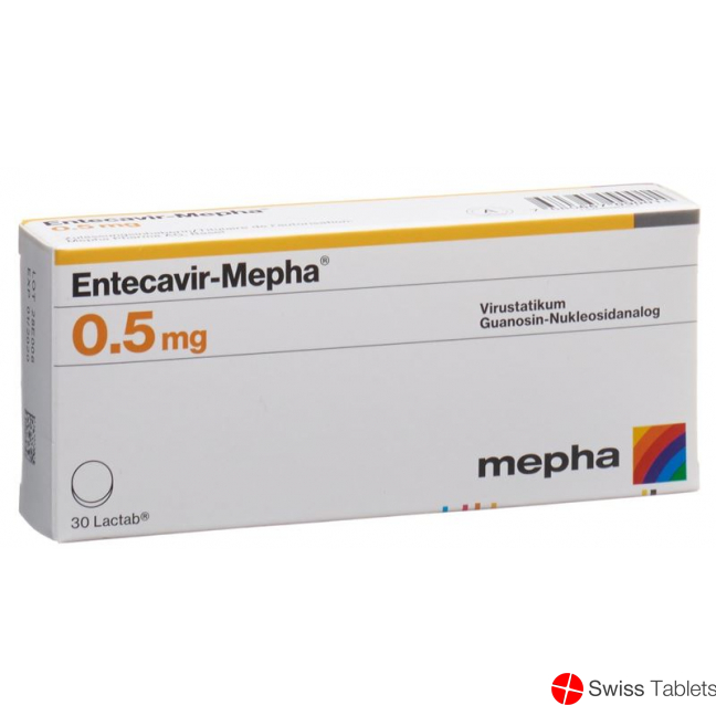 Entecavir Mepha Lactab 0.5mg 30 Stück buy online