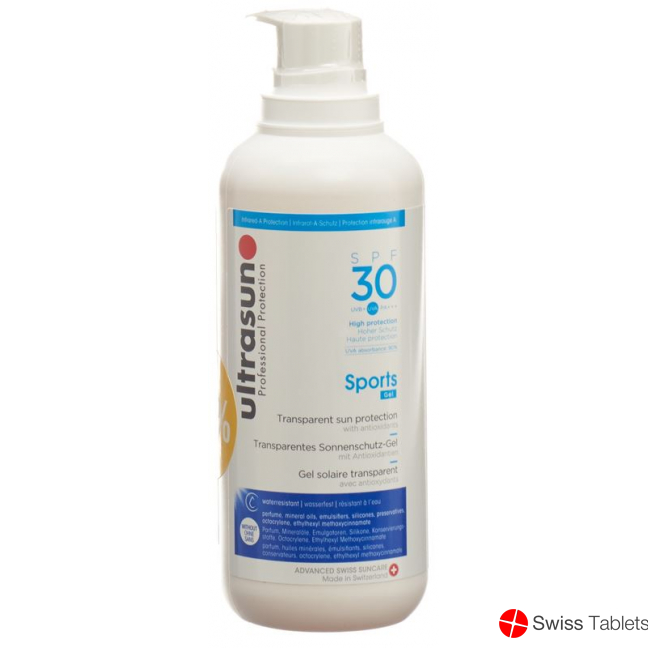 Ultrasun Sport Gel SPF 30 Dispenser 400ml 25% discount buy online