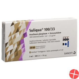 Suliqua 100/33 Injektionslösung Solostar Fertpen 3 Stück