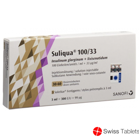 Suliqua 100/33 Injektionslösung Solostar Fertpen 3 Stück buy online