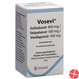 Vosevi Filmtabletten 400/100/100 Flasche 28 Stück Vosevi Filmtabletten 400/100/100 Flasche 28 Stück