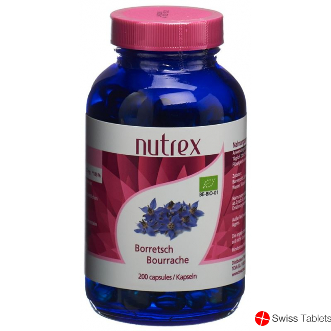 Nutrex Borretschoel Kapseln 500mg Bio 200 Stück buy online