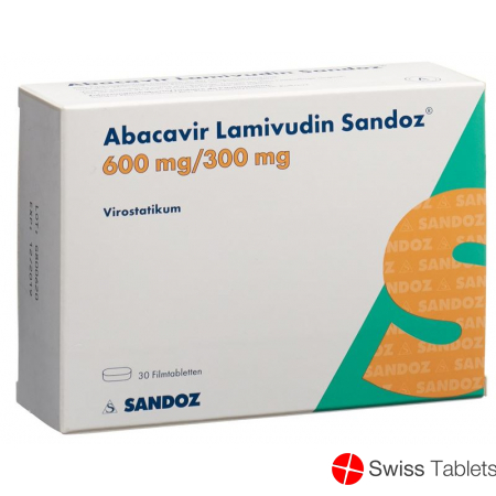 Abacavir Lamivud Sandoz Filmtabletten 600/300mg 30 Stück buy online
