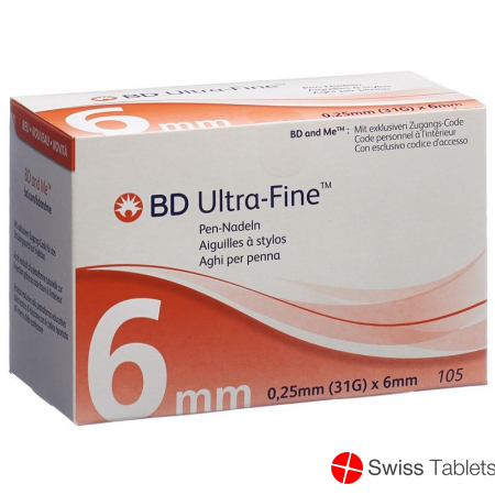 BD Ultra-Fine Pen Nadel 31g 0.25x6mm 105 Stück buy online
