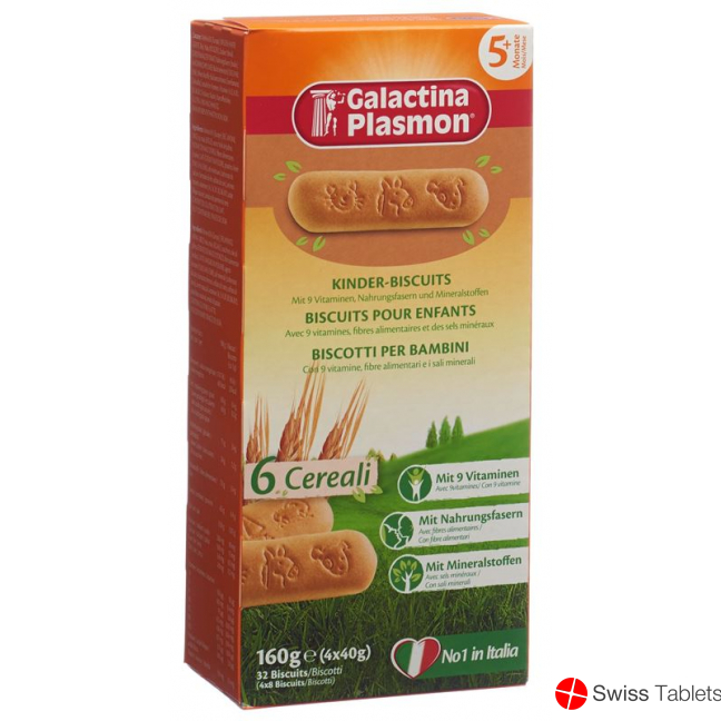 Galactina Plasmon 6 Cereali Kinder-Bisc 4x 40g buy online