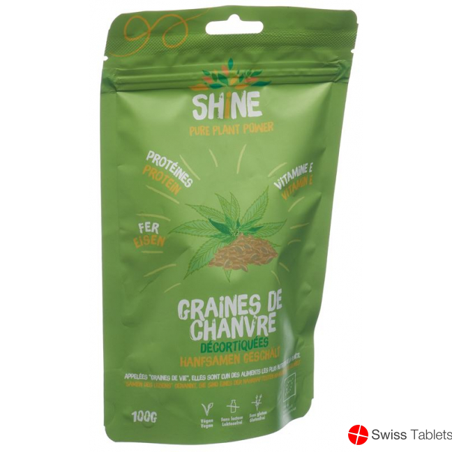 Shine Hanfsamen Geschält Bio Beutel 100g buy online