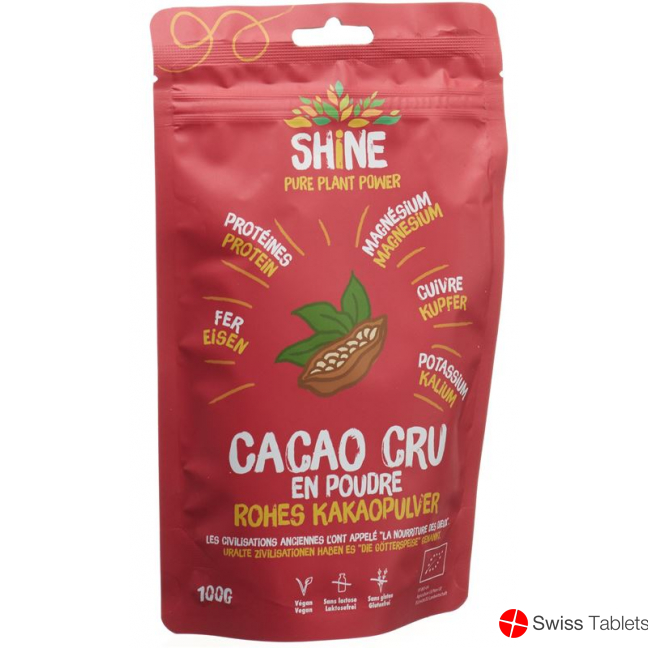 Shine Rohes Kakaopulver Bio Beutel 100g buy online