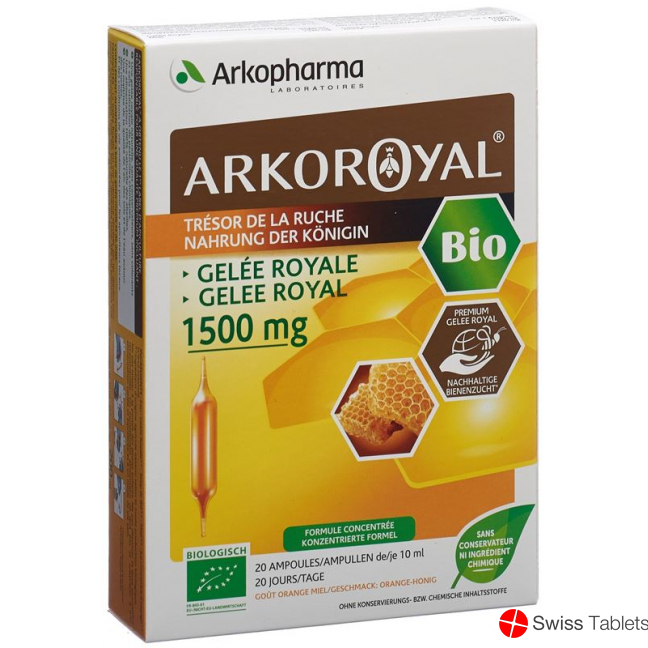 Arkoroyal Gelee Royale 1500mg Bio 20x 10ml buy online