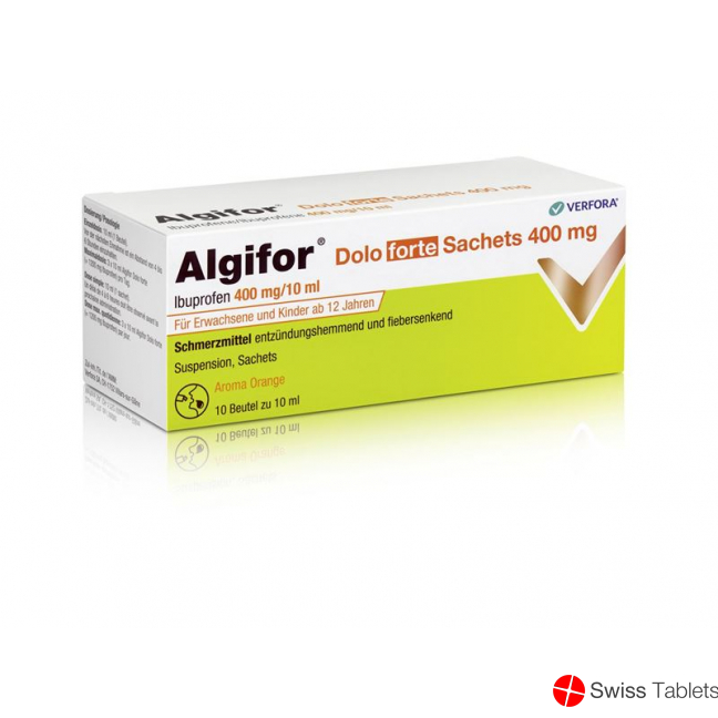 Algifor Dolo Forte Suspension 400mg/10ml 10 Beutel 10ml buy online