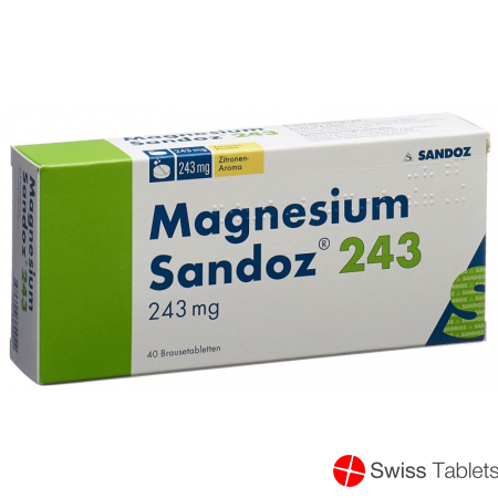 Magnesium Sandoz Brausetabletten 243mg (neu) Dose 40 Stück buy online