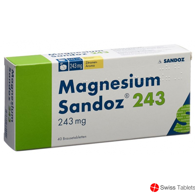 Magnesium Sandoz Brausetabletten 243mg (neu) Dose 40 Stück buy online