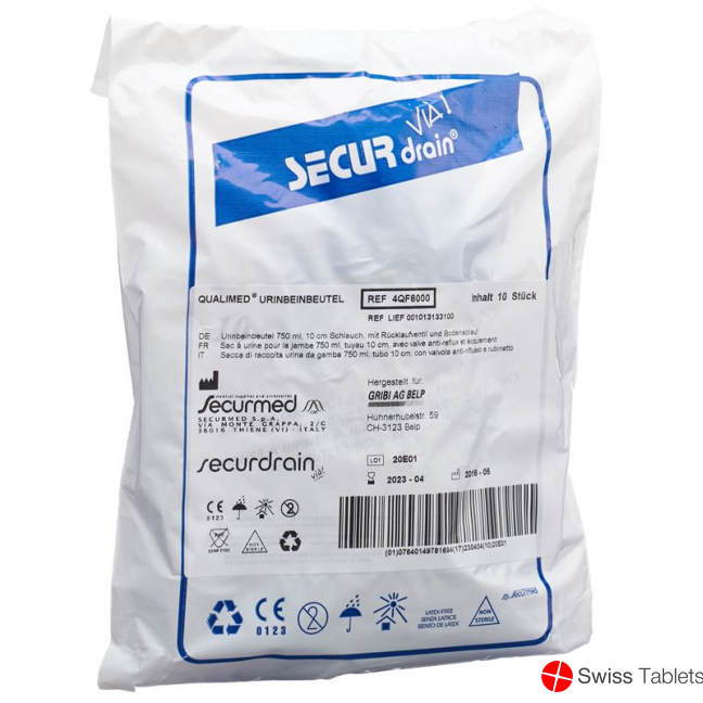 Qualimed Urinbeinbeutel 750ml 10cm Rv Abl 10 Stück buy online