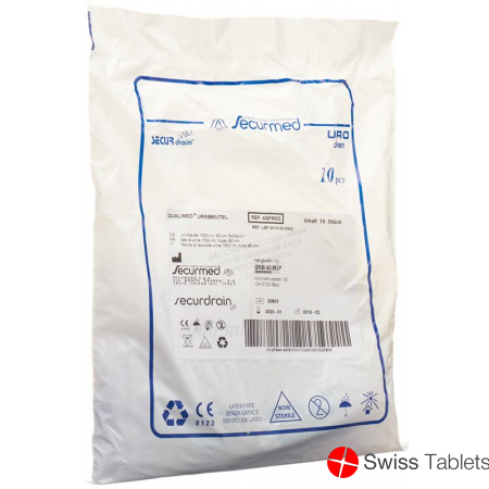 Qualimed Urinbeutel 1.5L 90cm ohne Rv 10 Stück buy online