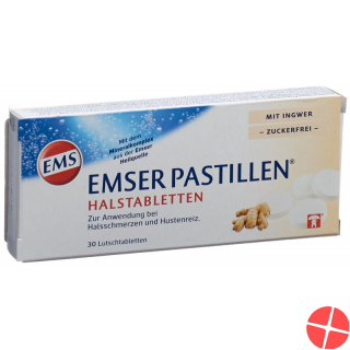 Emser Pastillen Zuckerfrei mit Ingwer 30 Stück