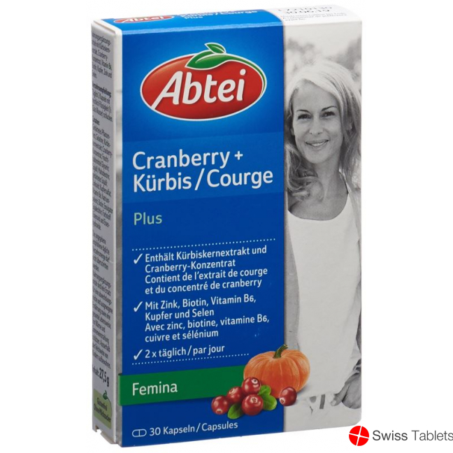 Abtei Cranberry + Kürbis Plus Kapseln 30 Stück buy online