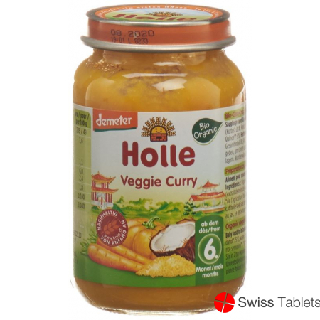 Holle Veggie Curry Glass from the 6th month Bio 190g buy online