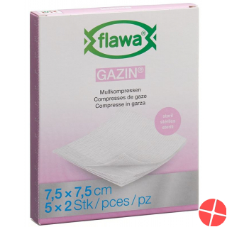 Flawa Gazin Mullkompressen Steril 7.5x7.5cm 5x 2 Stück