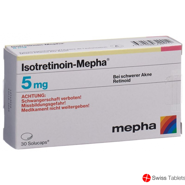 Isotretinoin Mepha Solucaps 5mg 30 Stück buy online