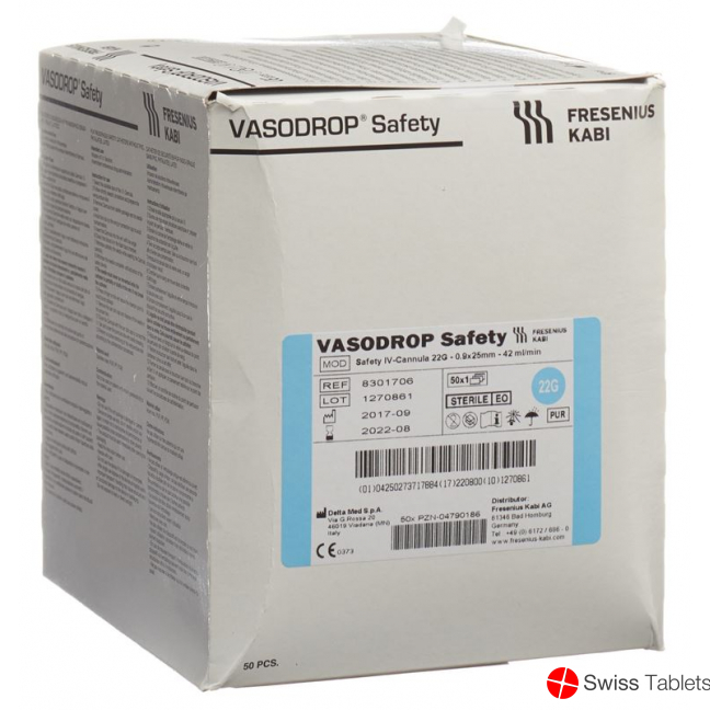 Vasodrop Safety 22g 25mm/s 50 Stück buy online Vasodrop Safety 22g 25mm/s 50 Stück buy online