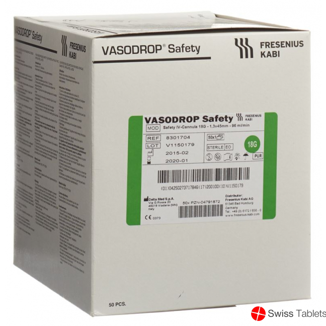 Vasodrop Safety 18g 45mm/s 50 Stück buy online Vasodrop Safety 18g 45mm/s 50 Stück buy online