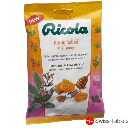 Ricola Honig Salbei mit Zucker Beutel 75g buy online