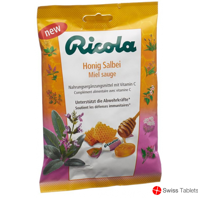 Ricola Honig Salbei mit Zucker Beutel 75g buy online