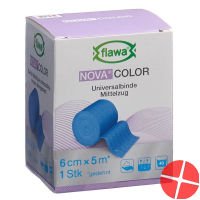 Flawa Nova Color Universalbinde 6cmx5m Blau