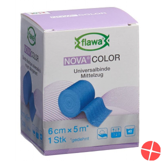 Flawa Nova Color Universalbinde 6cmx5m Blau