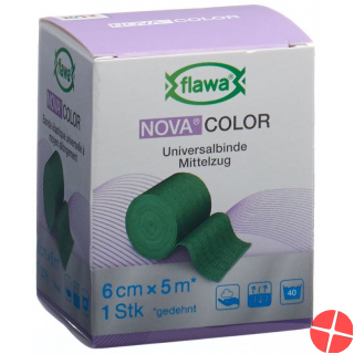 Flawa Nova Color Universalbinde 6cmx5m Grün