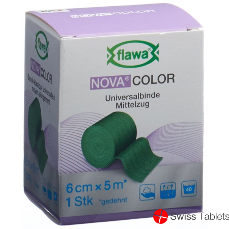 Flawa Nova Color Universalbinde 6cmx5m Grün buy online