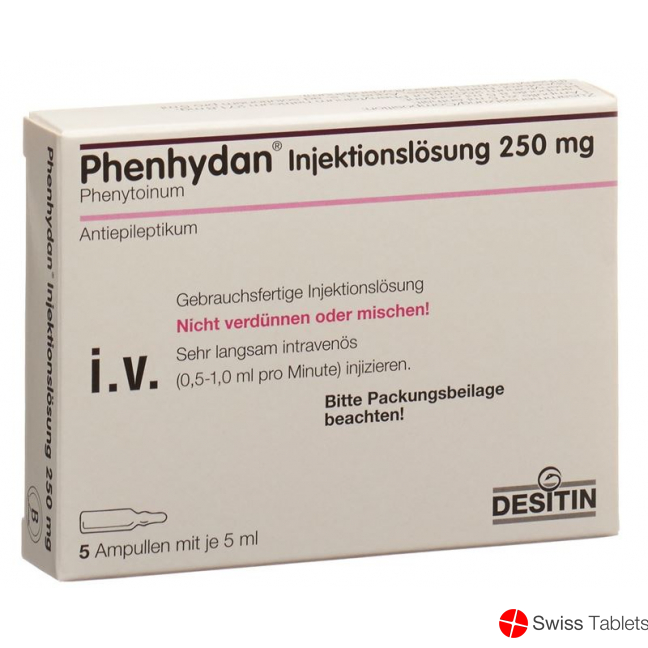 Phenhydan Injektionslösung 250mg/5ml i.v. 5 Ampullen 5ml buy online