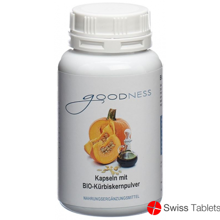 Goodness Bio-Kürbiskernpulver Kapseln 600mg 150 Stück buy online