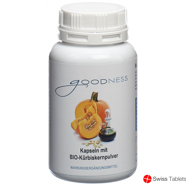 Goodness Bio-Kürbiskernpulver Kapseln 600mg 150 Stück buy online