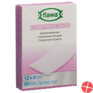 Flawa Gazekompressen Geschnitten 8x12cm 80 Stück